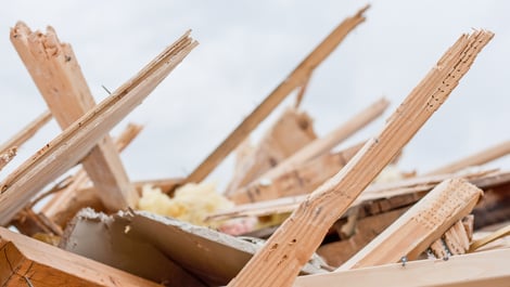 Damage wood from a construction site. 