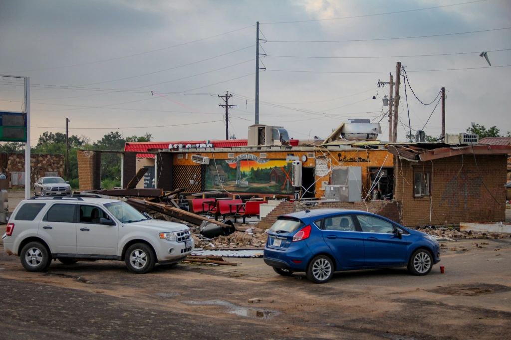 Building destroyed by tornado in Matador, Texas. 