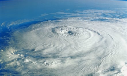 view of hurricane from space