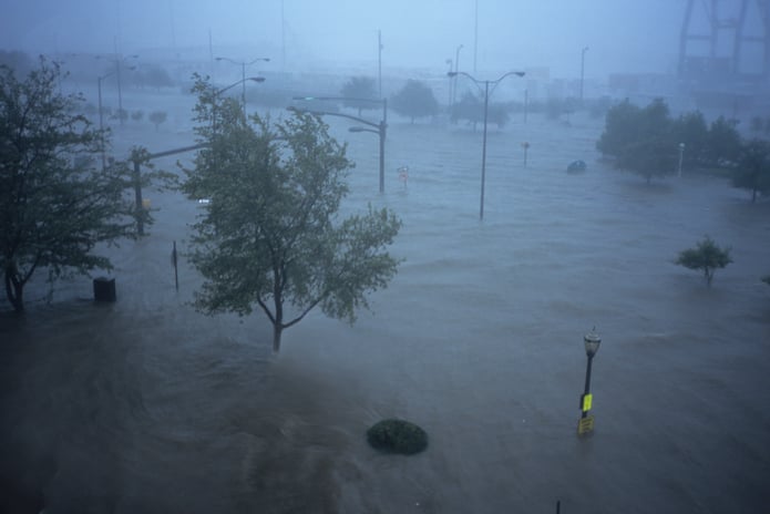 Hurricane Katrina Hitting Mobile, Alabama
