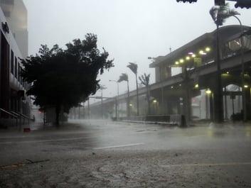 flooded downtown street