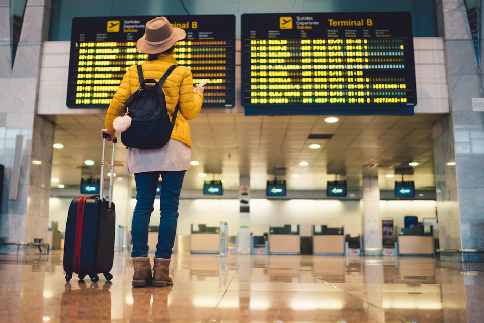 woman standing in airport