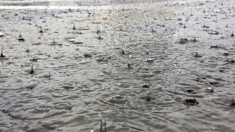 heavy rainfall on the road