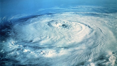 Hurricane in the Atlantic Ocean
