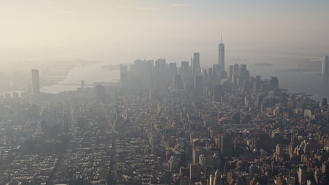 A haze over New York City