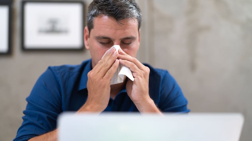employee suffering from allergies