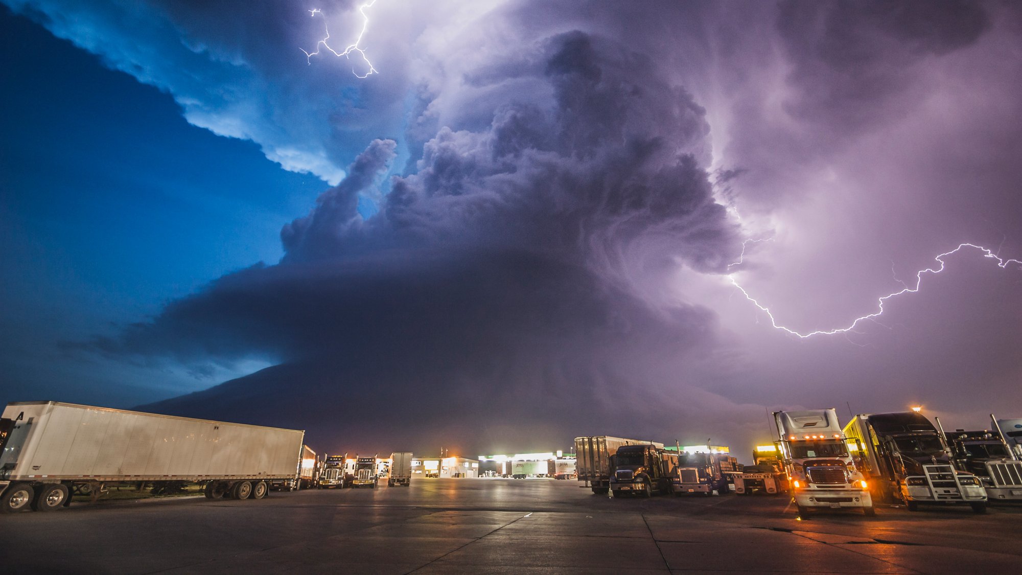 Storm over trucking facility