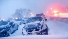 Car in snow storm