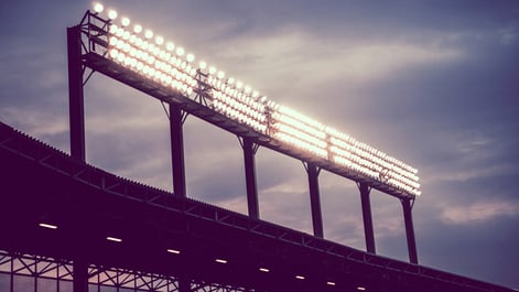 Photo showing lights on inside a stadium