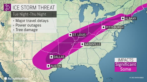 ice storm forecast map