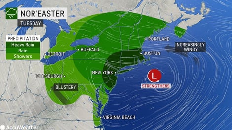 forecast map for nor'easter 