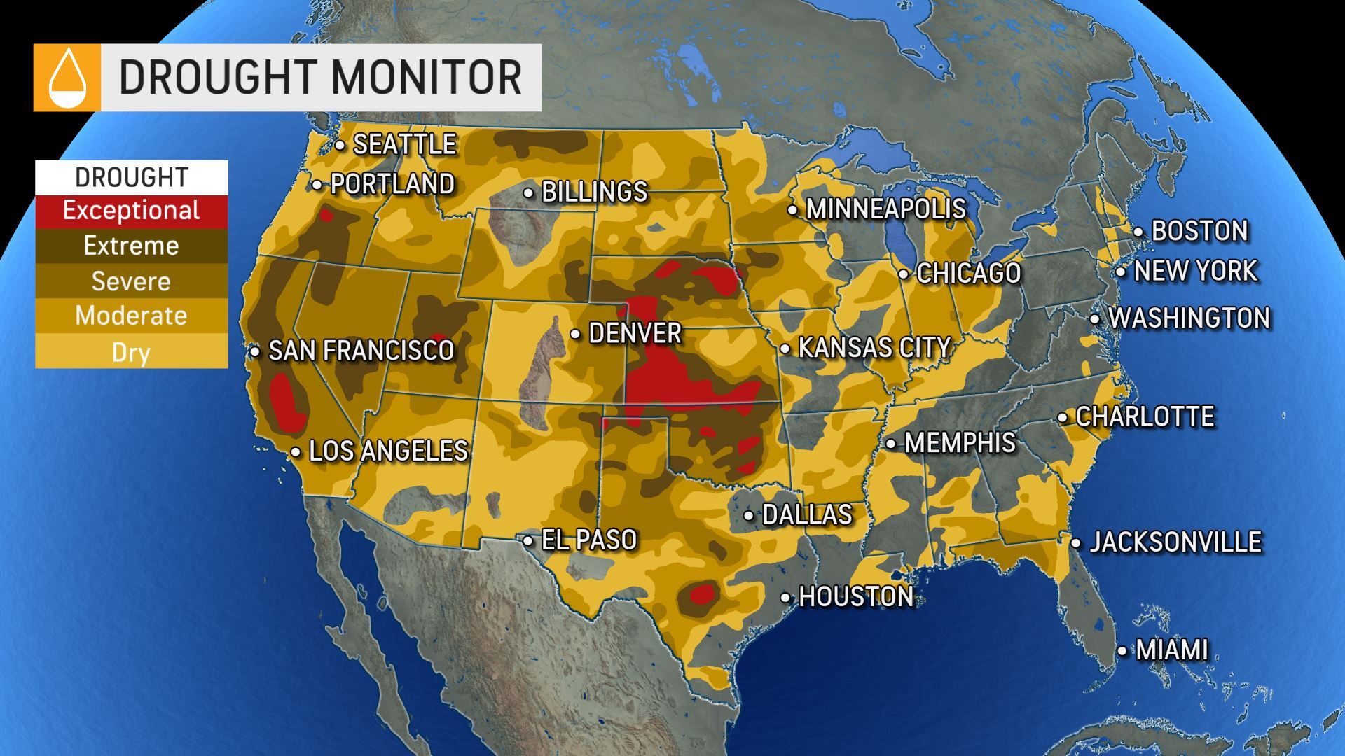 Almost half of the country is under drought conditions