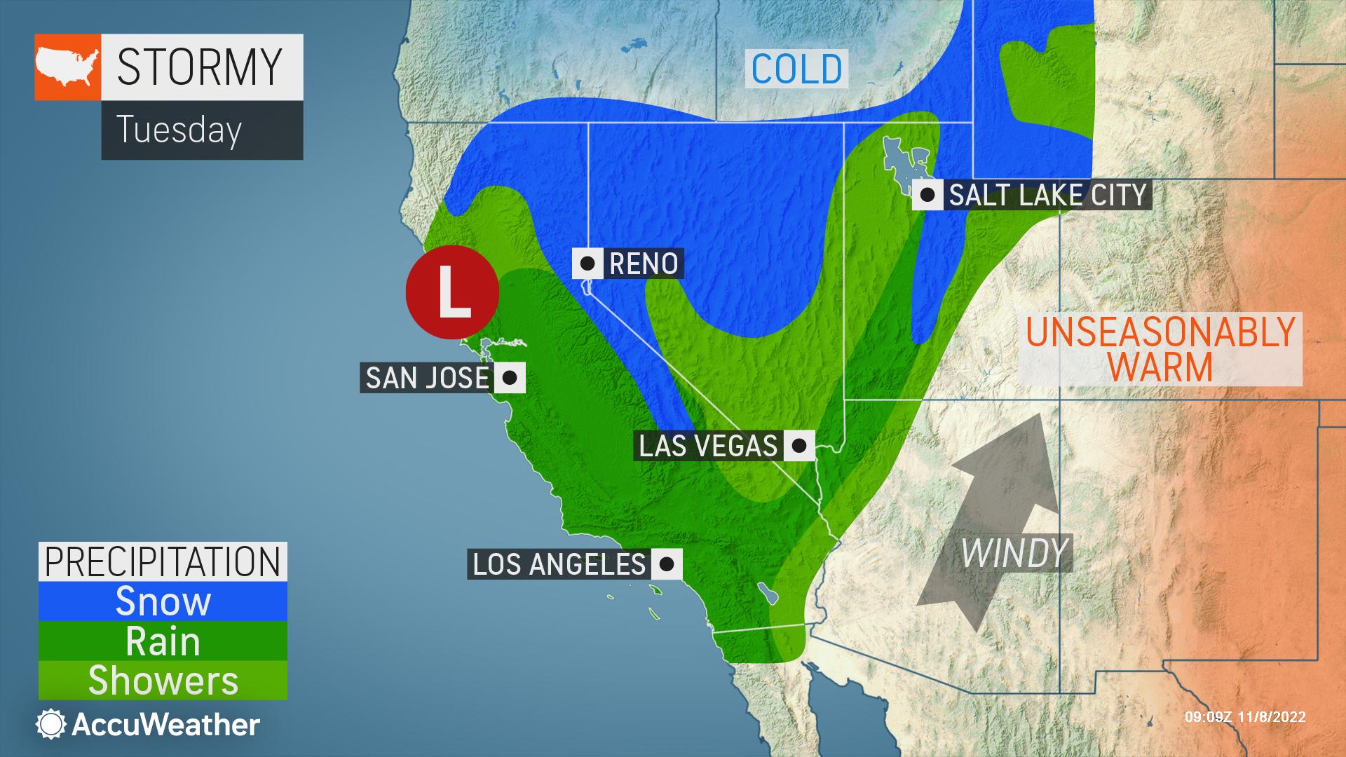 Major Storm to Produce Blizzard Conditions from California to Northern ...
